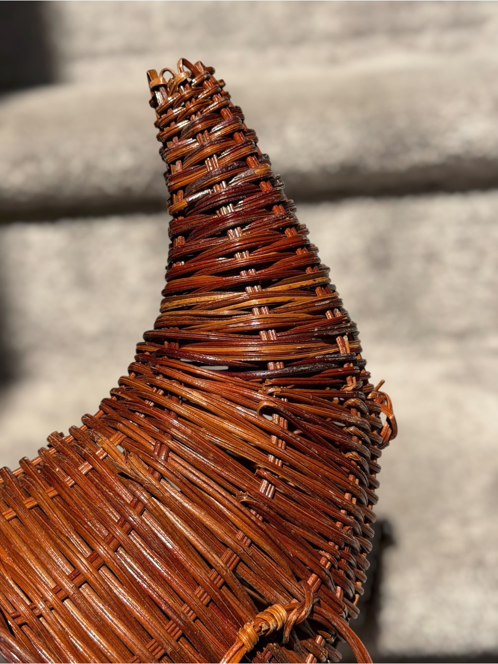 Vintage Wicker Cornucopia Horn of Plenty Basket Fall Thanksgiving Wall Decor - Picture 7 of 10